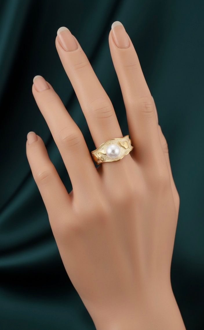 Ringe: Bague dorée avec perle fine – Neu und originalverpackt aus St-Maurice von Sandrinette123