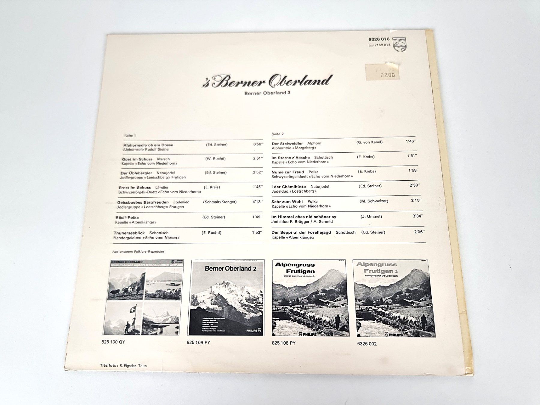 Schallplatten: LP 's Berner Oberland – Gebraucht aus Urtenen-Schönbühl von Restwert_Schoenbuehl 1