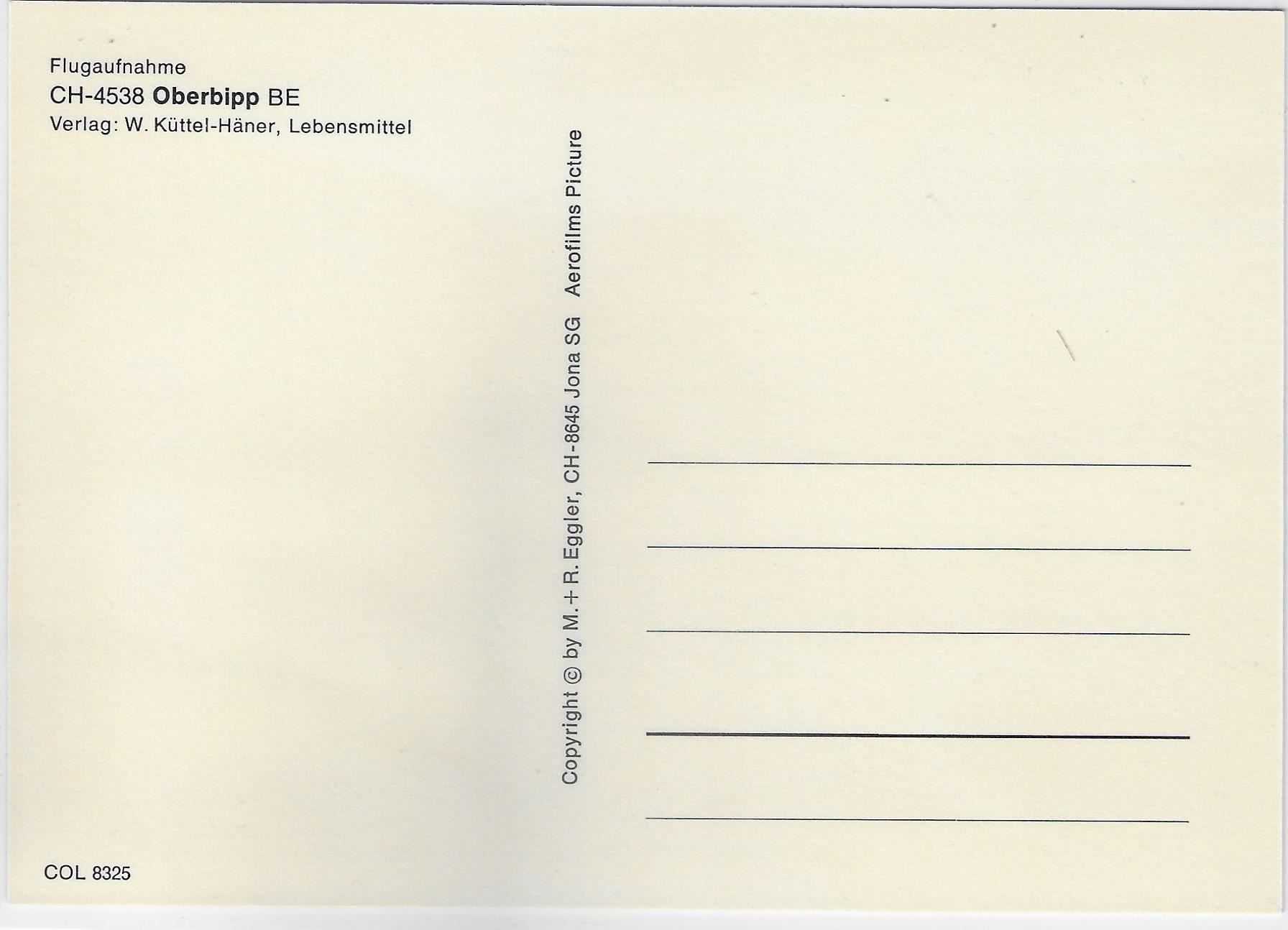 Cartoline postali: Flugaufnahme Oberbipp BE – Usato da Ettingen venduto da Kartenplanet 1