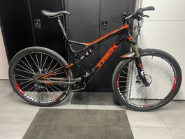 VTT tout suspendu Trek carbone noir orange état correct