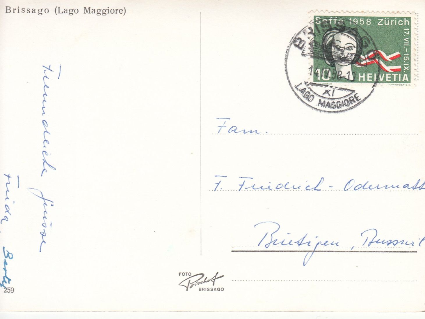 Cartes postales: Brissago 1958 – D'occasion à Bürglen TG par StampGraf 1