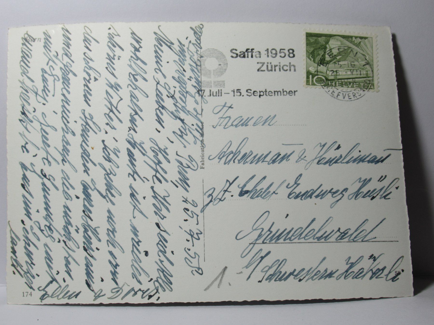 Cartoline postali: Bern 1958 – Usato da Grenchen venduto da Bluemchen1900 1