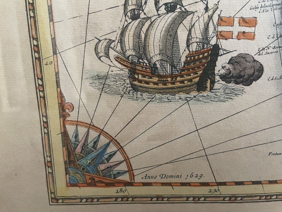 Cartine & Atlanti: Carte ancienne Amérique de Sud encadrée – Usato da Lamboing venduto da christopheO 2