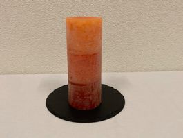 Kerze 10x25 cm, 1,65 Kilo, orange abgestuft, Raureif