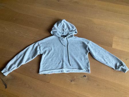 Grauer cropped Kapuzenpullover, XXS, Top Zustand!