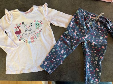 Set Langarmshirt Leggings Motiv; Grösse 86