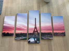 Quadro con Torre Eiffel  stampa su 5 pannelli