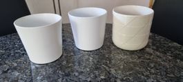 Blumentöpfe Weiss 3er Set Guter Zustand