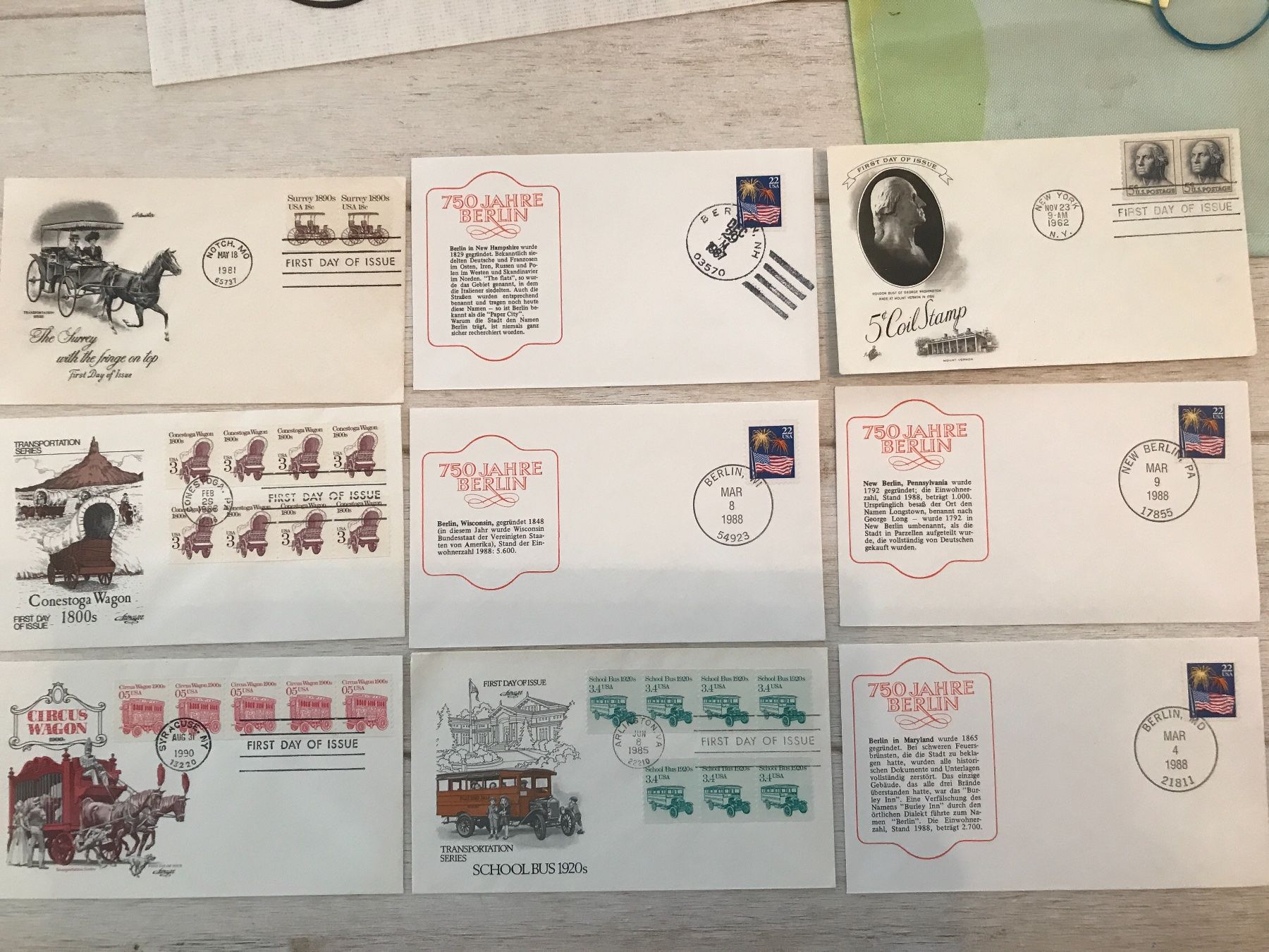 Alle Briefmarken: 35 FDC USA (800-14) – Gebraucht aus St.Gallen von Bigdisch