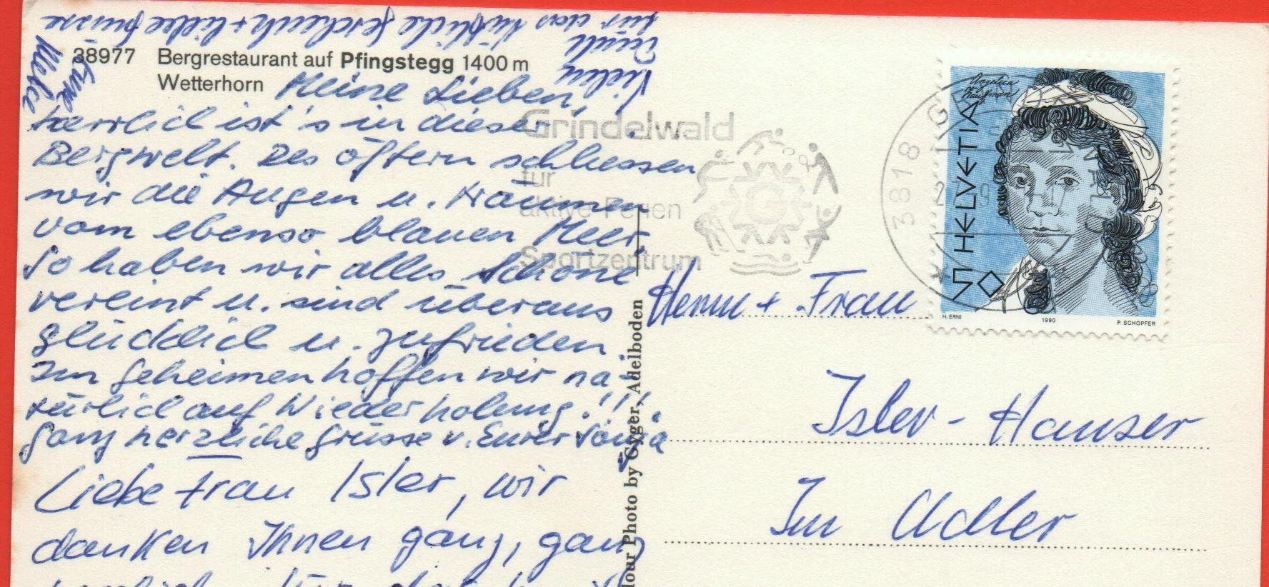 Cartes postales: GRINDELWALD Bergrestaurant Pfingstegg – D'occasion à Jona par philajona 1