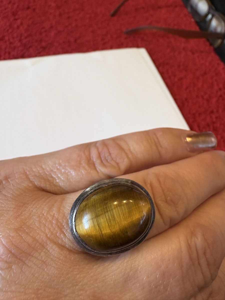 Anelli: 925 Tigerauge Edelstein Ring  – Usato da Murten venduto da Tzaugg 5