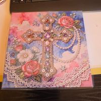 DIAMOND PAINTING KREUZ MIT BLUMEN