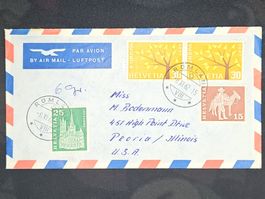CL23 Enveloppe + Timbre Suisse 1962 to USA