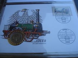 Deutschland, Münzbrief "Adler" 150 Jahre Eisenbahn 1985, 1 M