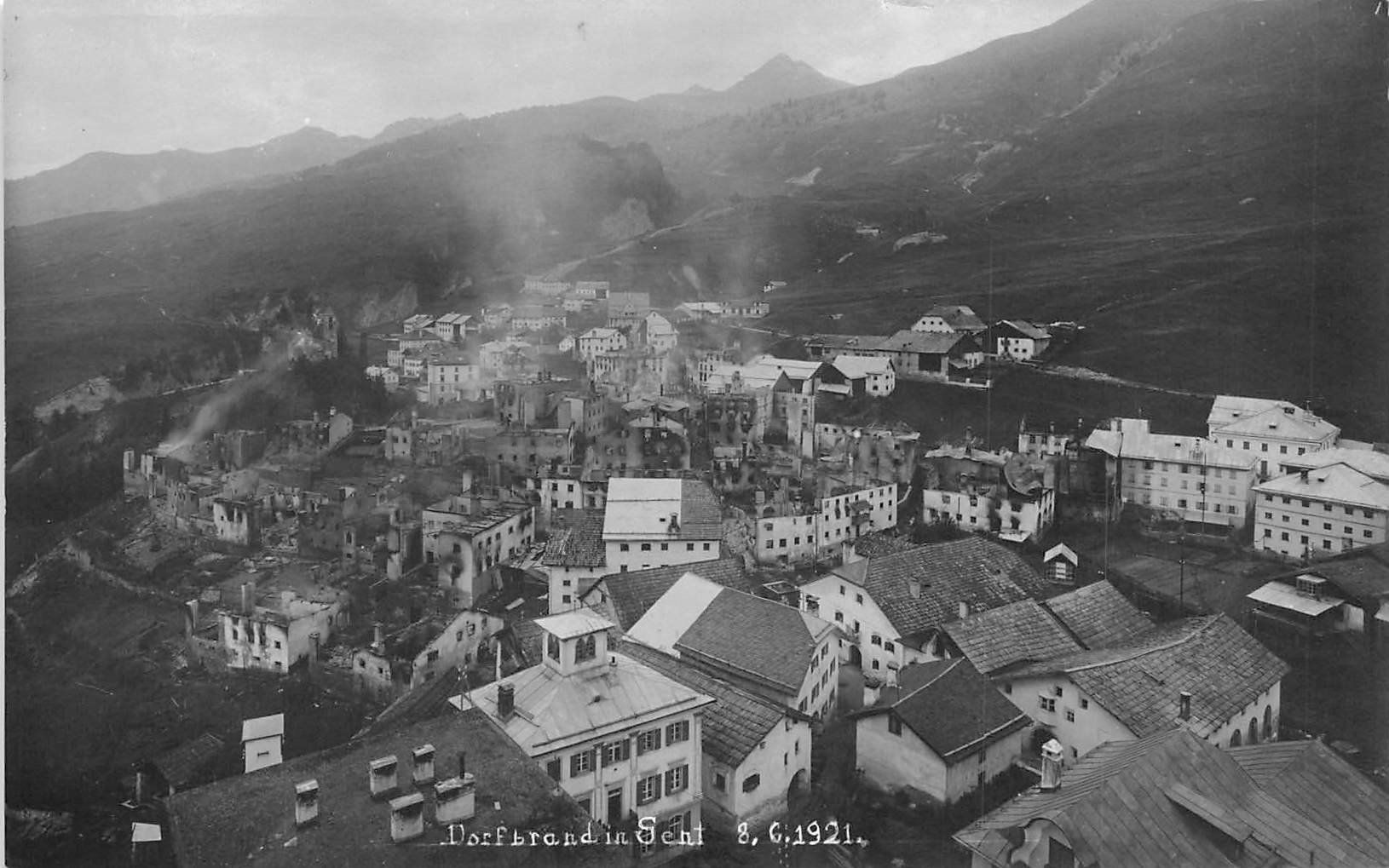 Cartoline postali: Sent Dorfbrand 1921 – Usato da Ottikon b.Kemptth. venduto da Neptun1974