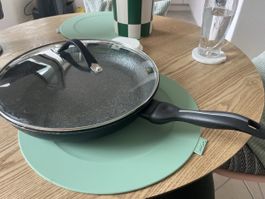 Barazzoni Induction Frying Pan with Glass Lid, Used