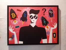 Destockage ⭐Peinture pop art edition 80x60 - Bitcoin/crypto