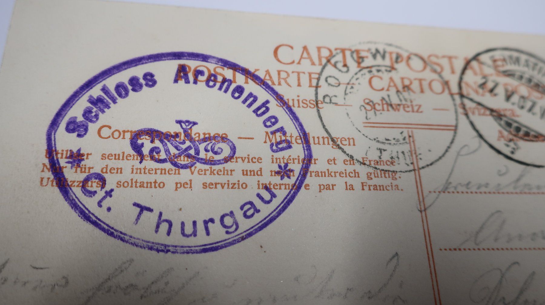 Cartoline postali: Arenenberg mit Reichenau  1907 – Usato da Cormoret venduto da Pascalll2001 6