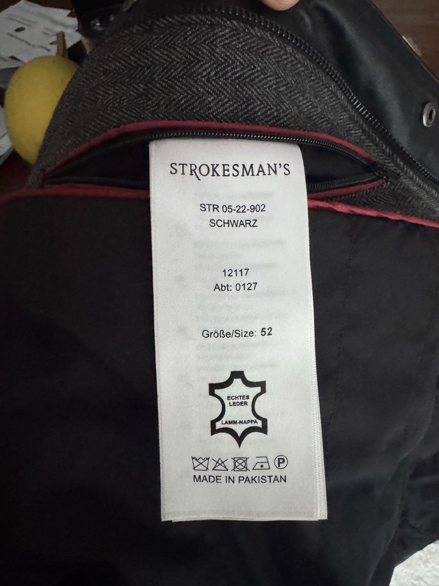 Giacche: Strokesman's Lederjacke Schwarz Grösse 52  – Nuovo (secondo la descrizione) da Olten venduto da bir_k96n 5