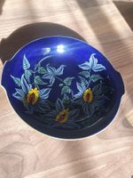 Blaue Schale mit Blumen echt kobalt