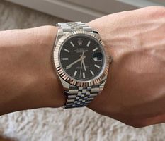 Rolex Datejust 41 Black Oystersteel and white Gold