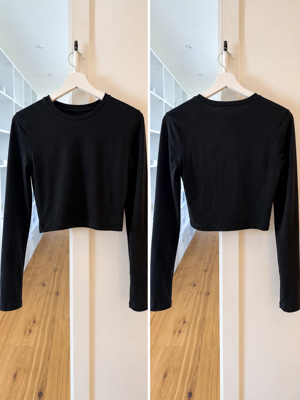 Tops: Schwarzes Crop Shirt Langarm, Grösse S – Neuf (Voir description) à Meilen par oli_yp7q