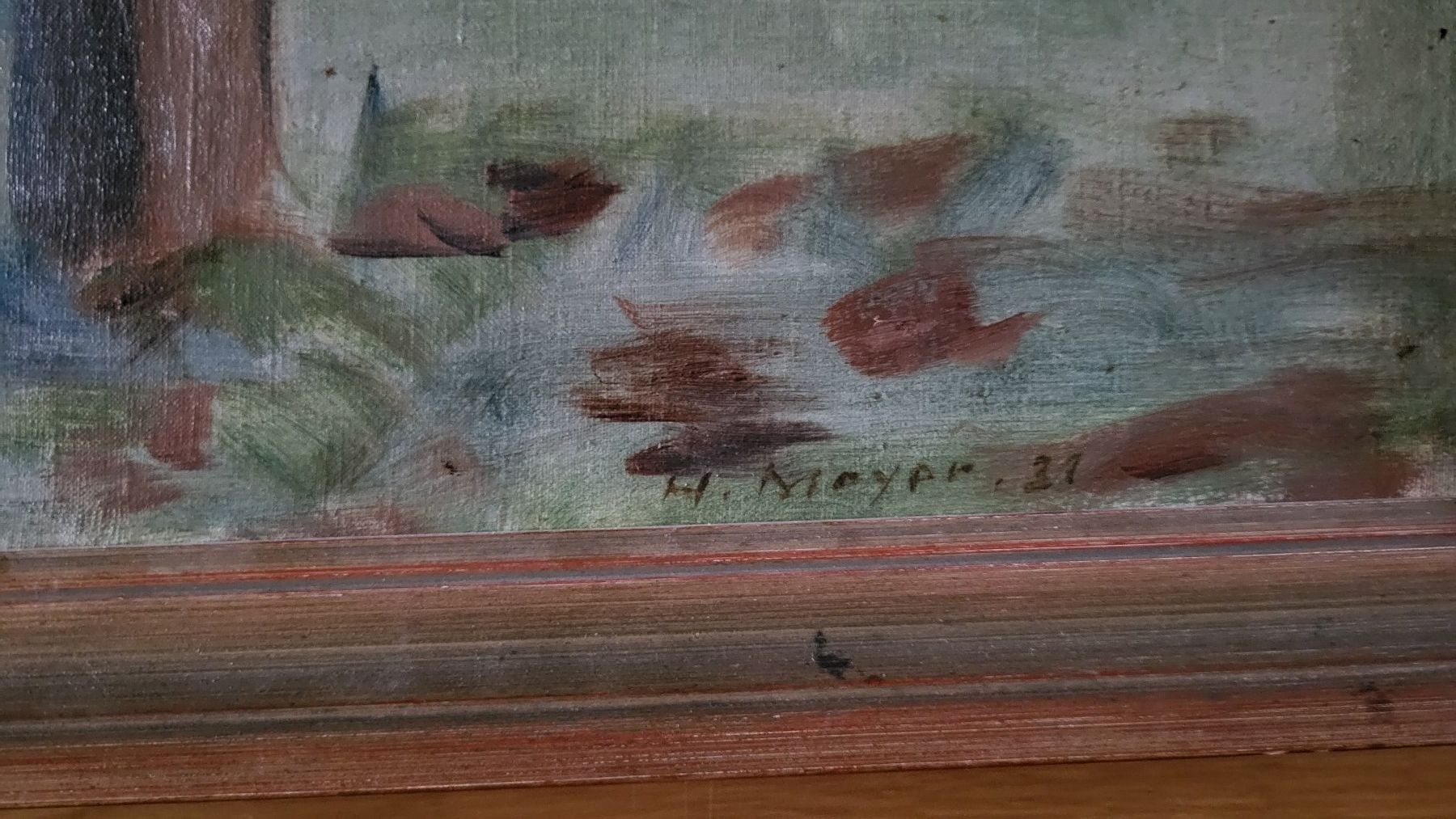 Dipinti: Fluss-Landschaft bei Basel HERMANN MEYER – Usato da Basel venduto da spinne02 5