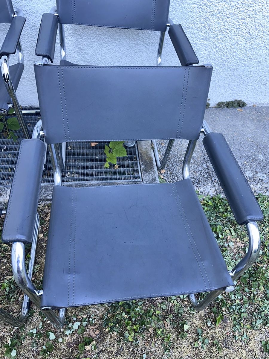 Sedie: 4x Stühle Leder Metall Freischwinger – Usato da Winterthur venduto da aod_hsv7 1