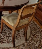 4 chaises bois & velours beige de style
