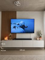 Modernes TV-Lowboard / Sideboard in Weiss – 245 cm
