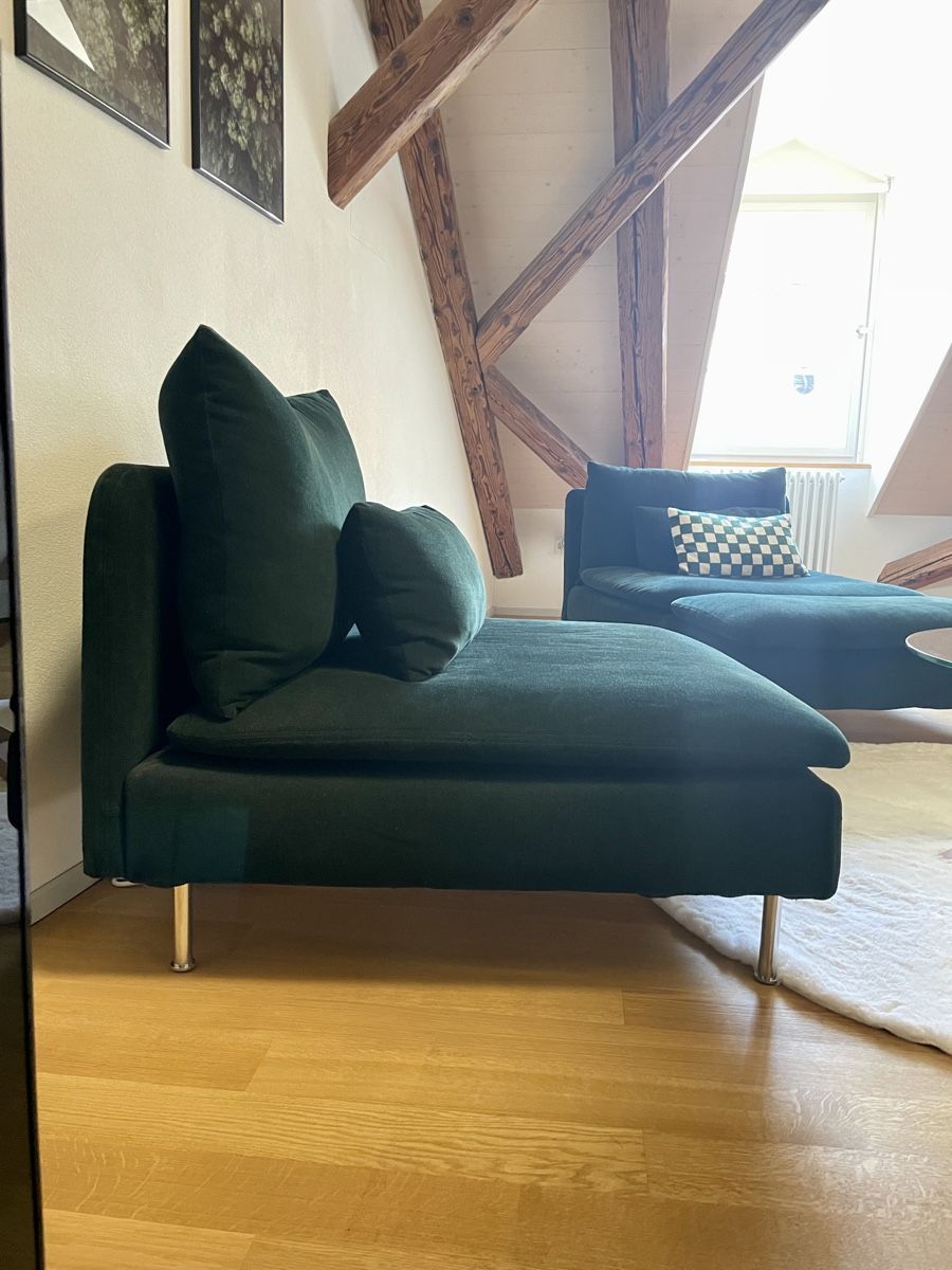 Ikea Sofas: Recamiere / Sofas / Sessel / SÖDERHAMN Tallmyra Dunkelgrün – D'occasion à Winterthur par lue_sqt9 4