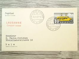 TR66 Enveloppe + Timbre Suisse 1937