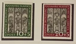 MA346) BRD 1951, Nr. 139-40, Marienkirche Lübeck postfrisch
