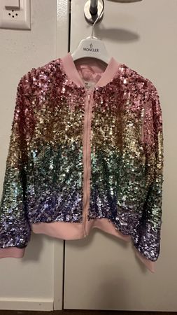 H&M Pailletten Jacke Gr. 140 Mädchen Übergangsjacke 🌈 (56)
