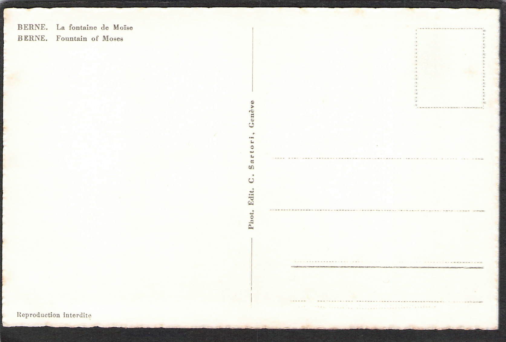 Cartoline postali: -Bern , Mosesbrunnen,Oldtimer – Usato da Reichenburg venduto da Pipo-67 1