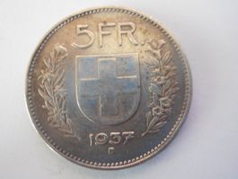 5 Fr. 1937 silber  rar