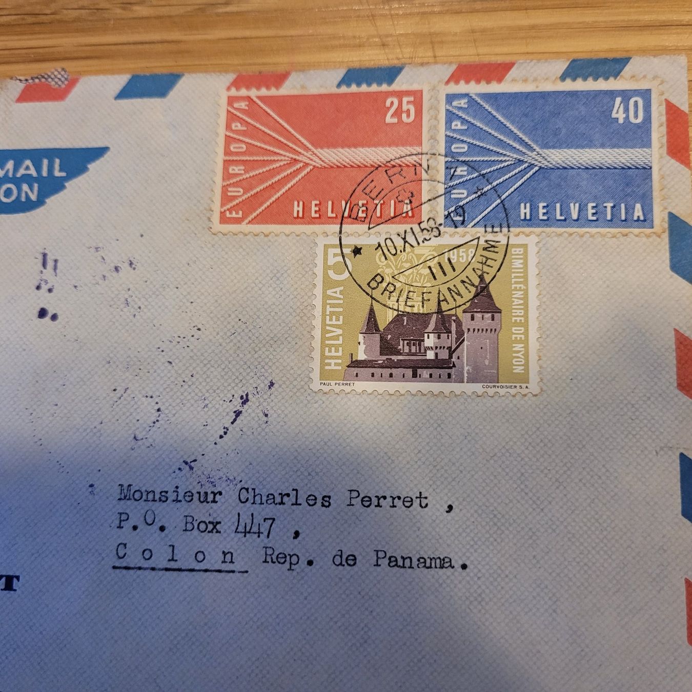 Tous les timbres: Brief Bern 1958 Colon Rep. De Panama – D'occasion à Biel/Bienne par Destockweb 1
