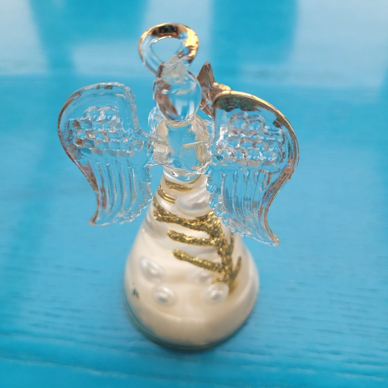Tutte le decorazioni: Antiker Glasengel Weihnachtsdeko mit Perlen Gold – Usato da SCHÜBELBACH venduto da CoKaHa 5
