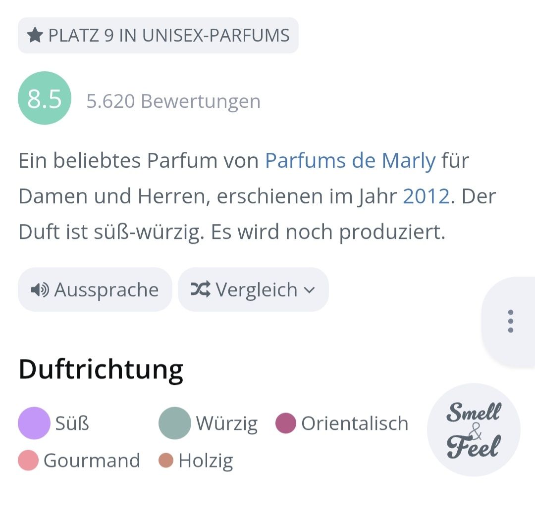 Profumi & Eau de Toilette: 2 ml HEROD PARFUMS DE MARLY ABFÜLLUNG – Nuovo (secondo la descrizione) da St. Gallen venduto da CaliSunshine 3
