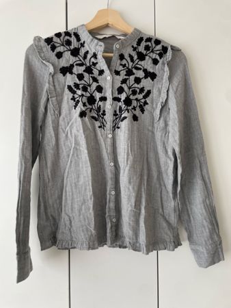 Grey Embroidered Blouse