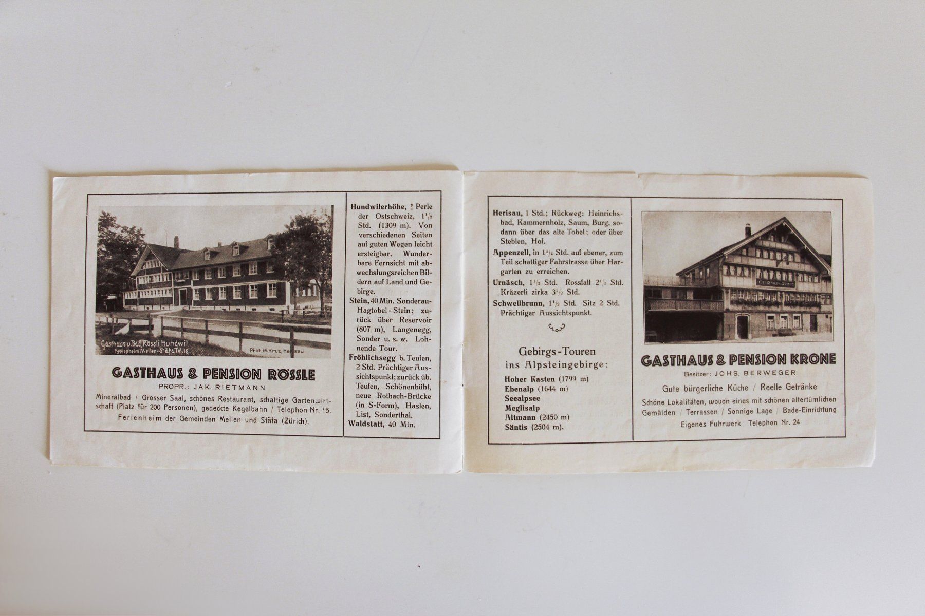 Cartoline postali: PROSPEKT "LUFTKURORT HUNDWIL" ca. 1925 WERBUNG – Usato da St. Gallen venduto da modernetc 5