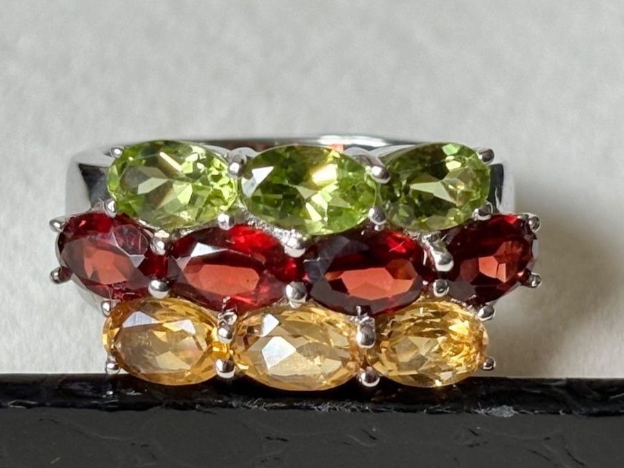 Anelli: Multi-Edelstein Ring, Peridot, Granat, Citrin, Gr. 56 – Nuovo (secondo la descrizione) da Brugg AG venduto da lau_9rvy 1