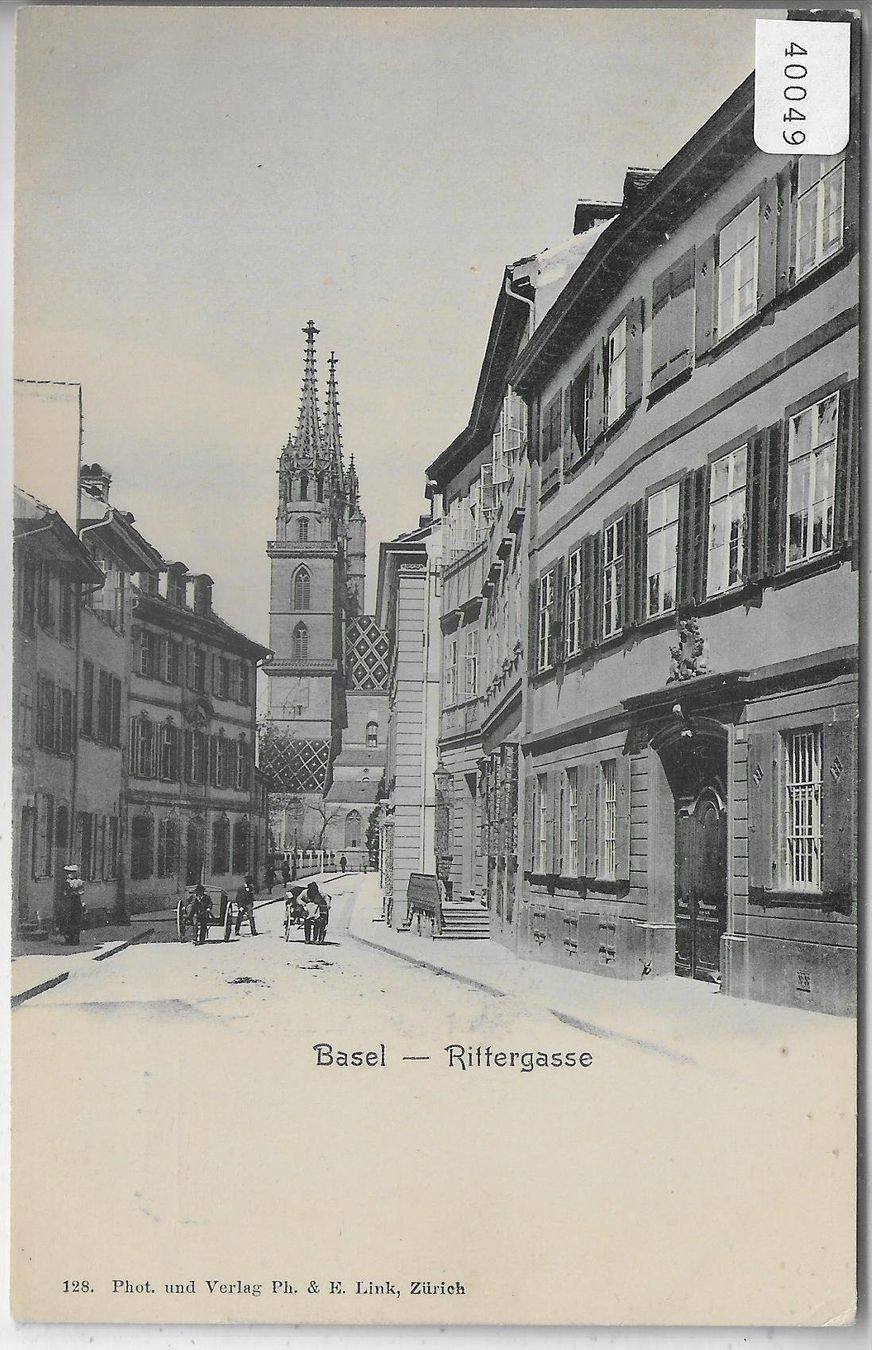 Cartoline postali: Basel - Rittergasse - animee belebt – Usato da Ettingen venduto da Kartenplanet