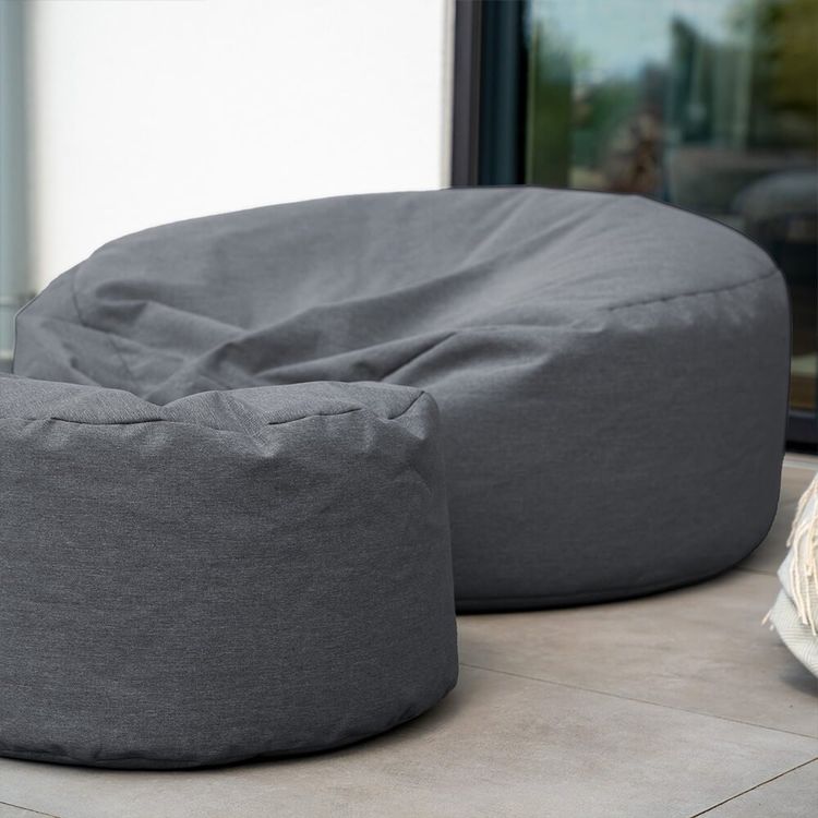 Sessel: XXL Sitzsack mit Hocker MAGGY - Anthrazit – Neu und originalverpackt aus Wallenwil von toesstal-vertrieb 3