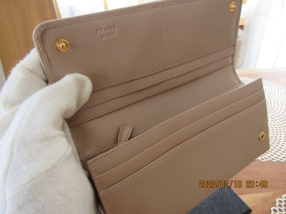 Prada Portamonete: PRADA SAFFIANO Ribbon beige Geldbörse/Portemonnaie/Wallet – Usato da Goldach venduto da mamakotzi 3