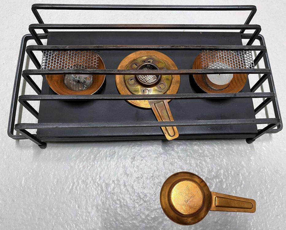 Réchaud Fondue élégant Cerisier Noir Avec Brûleur Or - Parfait Pour Les Soirées Fondue Chic