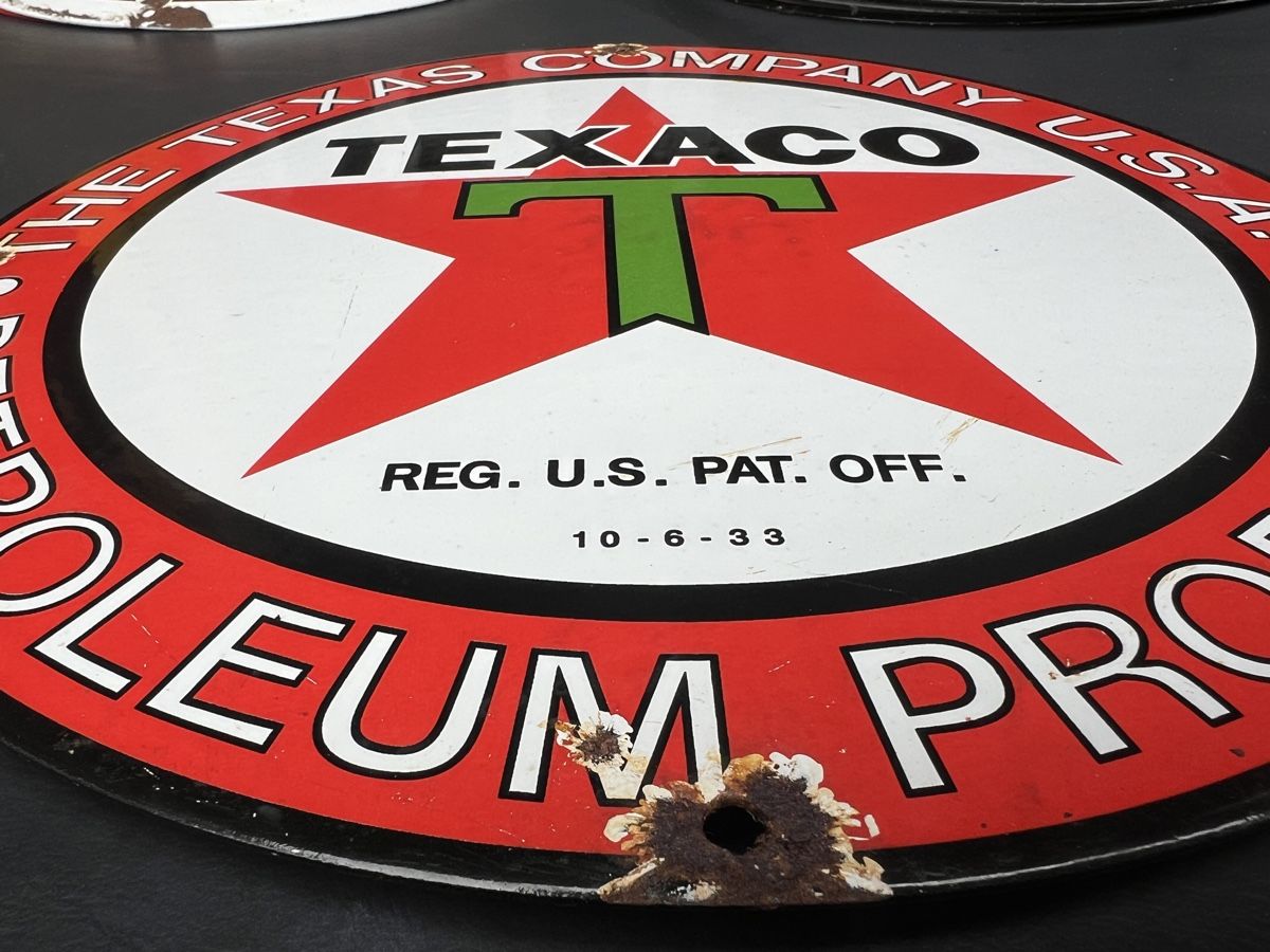 Texaco Ecriteaux: Texaco Petroleum Schild – D'occasion à Mellingen par Oelquelle 1