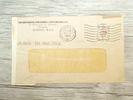 TR66 Enveloppe + Timbre England 1943 - Censur