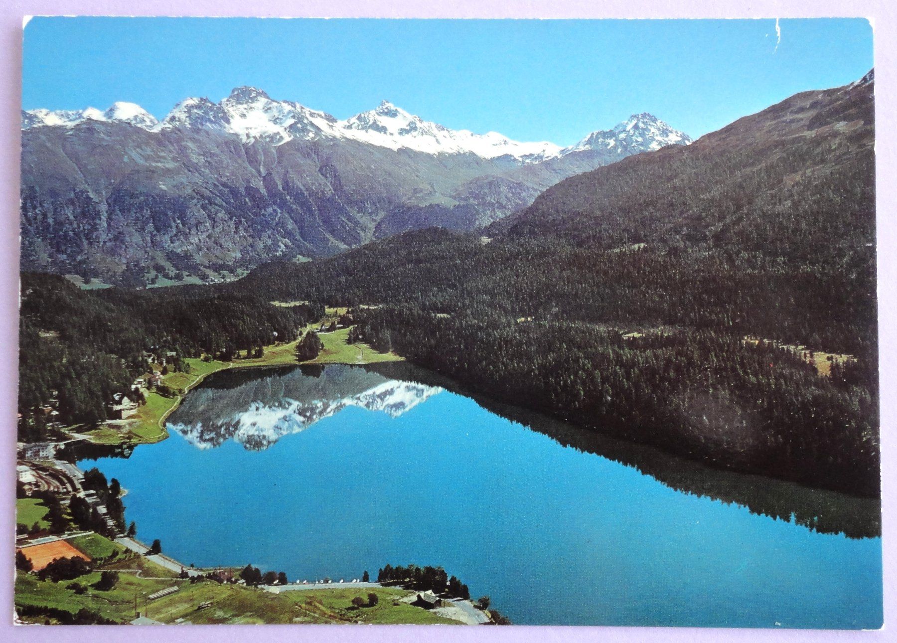 Ansichtskarten: St. Moritzersee mit Landguardkette – Gebraucht aus Fétigny von Billy2miny