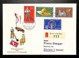 1955 FDC Werbemarken DEUTSCH illustriert & Einschreiben 🔝